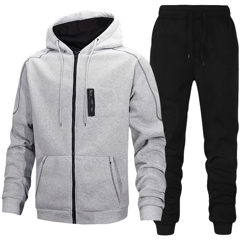 Winter Clothing Gear - ชุดวอร์มแฟชั่นผู้ชาย เสื้อฮู้ดลำลอง เสื้อโค้ทสำหรับกิจกรรมกลางแจ้ง เสื้อผ้ากีฬา วิ่งจ๊อกกิ้ง ฤดูใบไม้ร่วง