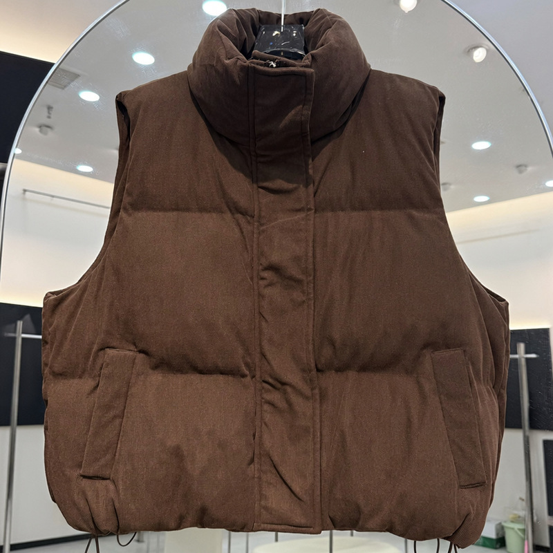 Padded Vest Gilet - เสื้อกั๊กกันหนาวผู้หญิง คอตั้ง แขนกุด ซิปหน้า สไตล์ลำลอง ให้ความอบอุ่นสำหรับฤดูหนาว