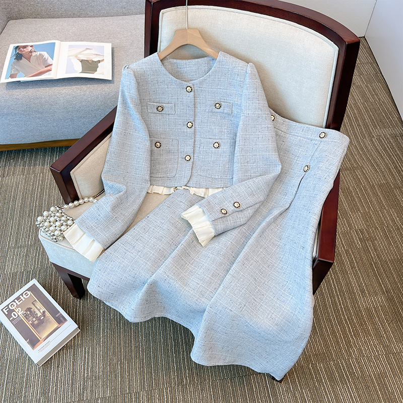Jack Winter Clothing - ชุดเสื้อโค้ทแจ็กเก็ตและกระโปรงยาวสำหรับผู้หญิงชุดสองชิ้น2023ชุดทำงานฝรั่งเศสสำหรับฤดูหนาวฤดูใบไม้ร่วง
