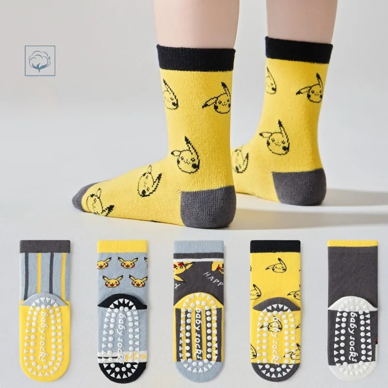 Winter Clothing For Babies - ถุงเท้าเด็ก 5 คู่ ลายการ์ตูนอนิเมะ สำหรับเด็กเล็ก ถุงเท้ากันลื่นสำหรับเด็กผู้หญิงและเด็กผู้ชาย