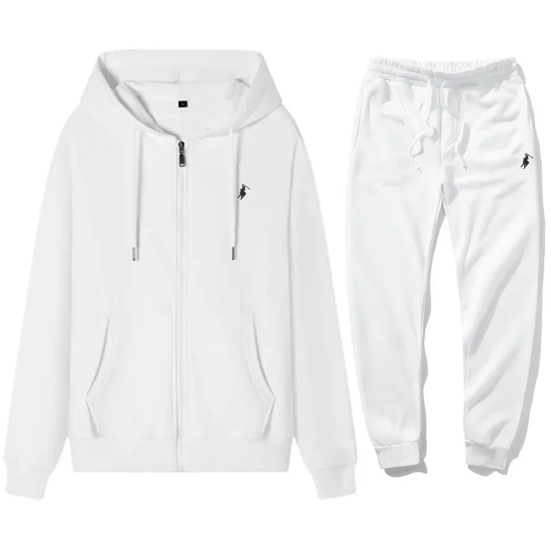 Winter Clothing Gear - ชุดเซ็ทเสื้อฮู้ดดี้และกางเกงกีฬาผู้ชายสไตล์คลาสสิก ปี 2026 สำหรับฤดูใบไม้ร่วงและฤดูหนาว ชุดลำลองอุ่นสบายสำหรับออกกำลังกาย ชุดวอร์มสำหรับวิ่งจ๊อกกิ้ง