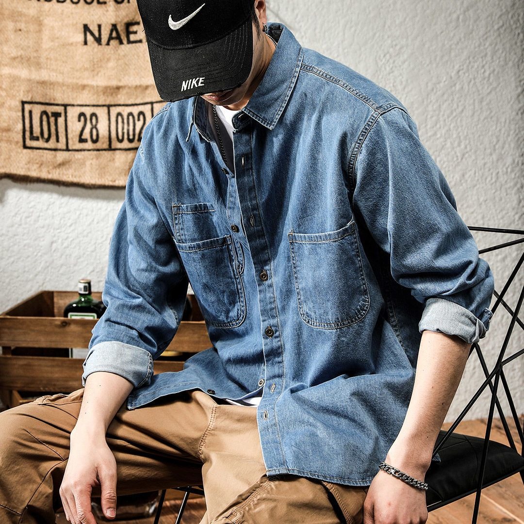 เสื้อเชิ้ตยีนส์แขนยาวสไตล์สปริ - Winter Clothing Design บทวิจารณ์และราคา