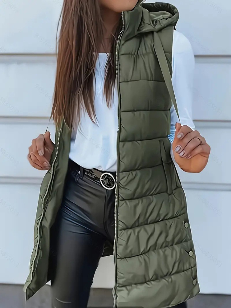 เสื้อกั๊กผู้หญิงสำหรับฤดูใบไม้ - Padded Vest Gilet บทวิจารณ์และราคา