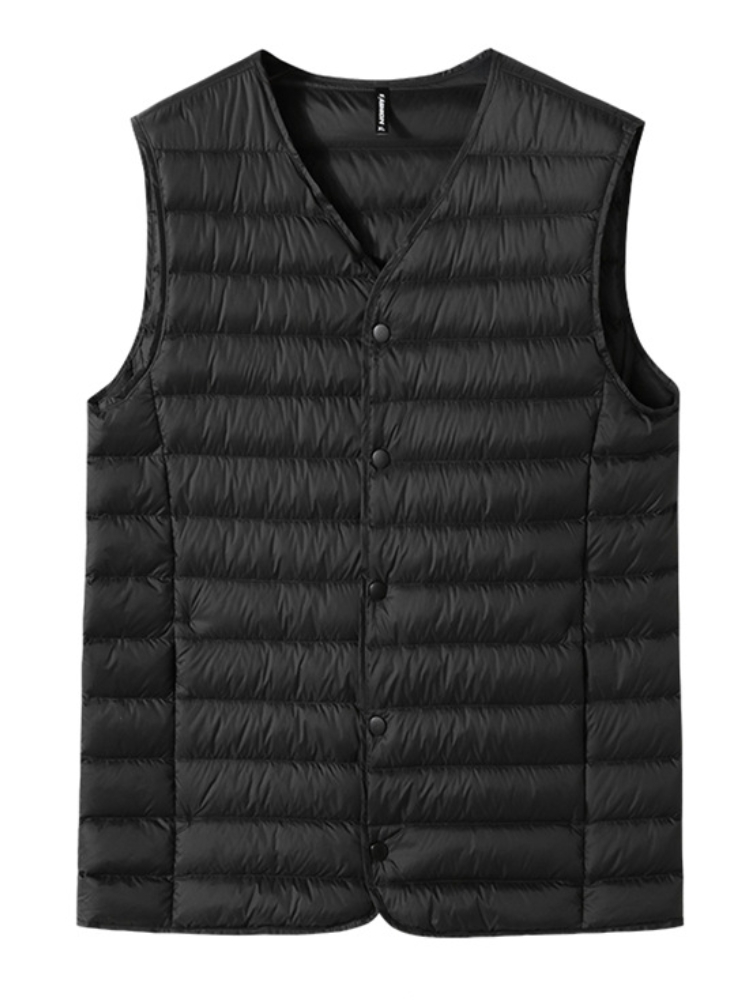 เสื้อกั๊กผู้ชายคอวีใหม่2023ฤดู - Padded Vest Gilet บทวิจารณ์และราคา