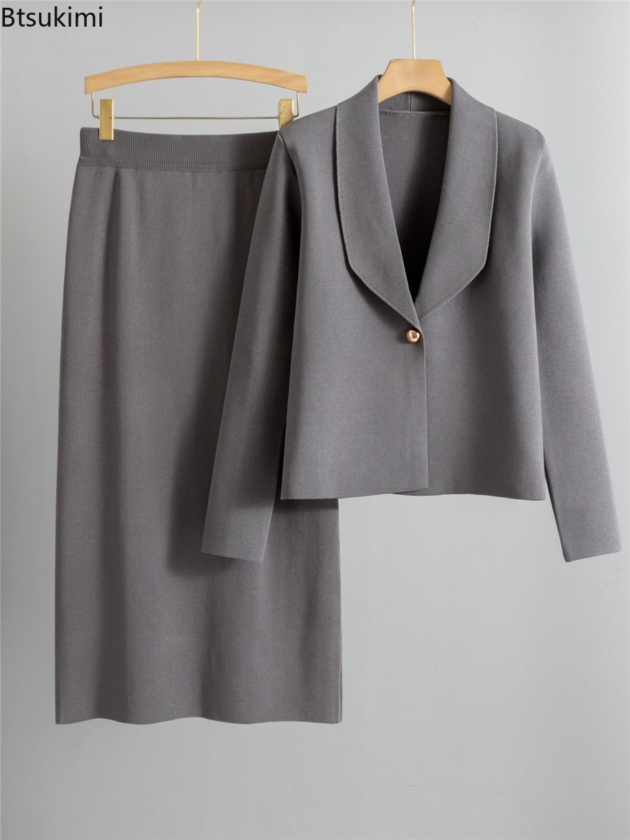 ชุดเซ็ตสองชิ้นถักนิตติ้งสำหรับ - Winter Clothing Online บทวิจารณ์และราคา