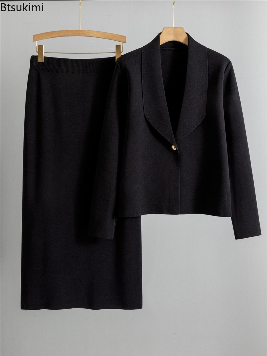 ชุดเซ็ตสองชิ้นถักนิตติ้งสำหรับ - Winter Clothing Online บทวิจารณ์และราคา