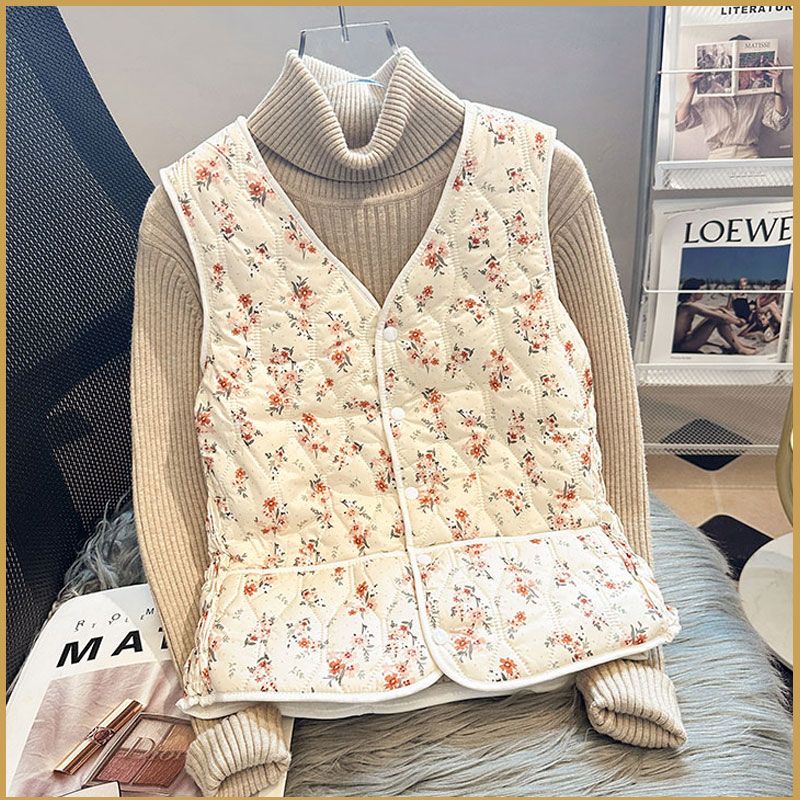 เสื้อกั๊กผ้าฟลีซบุหนานุ่มลายดอ - Padded Vest Gilet บทวิจารณ์และราคา