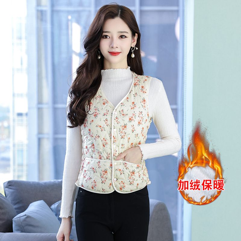 เสื้อกั๊กผ้าฟลีซบุหนานุ่มลายดอ - Padded Vest Gilet บทวิจารณ์และราคา